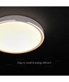 V-Tac LED-Deckenleuchte 30W/60W/30W - 3-in-1 CCT, dimmbar, Holz-Finish, inkl. Fernbedienung