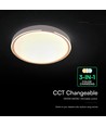 V-Tac LED-Deckenleuchte 30W/60W/30W - 3-in-1 CCT, dimmbar, Holz-Finish, inkl. Fernbedienung
