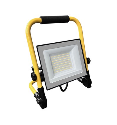 50W LED Arbeitsleuchte mit L-Stativ - 3m Kabel, 4000K, schwarzes Gehäuse, CREE Chip