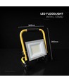 50W LED Arbeitsleuchte mit L-Stativ - 3m Kabel, 4000K, schwarzes Gehäuse, CREE Chip