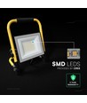 50W LED Arbeitsleuchte mit L-Stativ - 3m Kabel, 4000K, schwarzes Gehäuse, CREE Chip