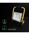 50W LED Arbeitsleuchte mit L-Stativ - CREE Chip, 3m Kabel, IP65, 6500K, schwarzes Gehäuse
