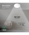 V-Tac Deckenleuchte mit Mikrowellensensor - Weiß, für E27-Lampe