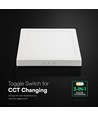 24W LED Deckenleuchte 3-in-1 CCT - 29x29 cm, Höhe: 3,1cm, 6 Jahre Garantie, Cree-Chip, weißer Rand