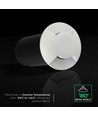 V-Tac 1W LED Bodeneinbaustrahler - IP67, weißes Gehäuse, 6400K