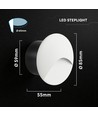 3W LED Einbaustrahler für Treppen - Rund, weiß, IP65, 3000K