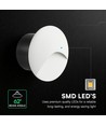 3W LED Einbaustrahler für Treppen - Rund, weiß, IP65, 3000K