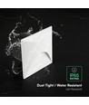3W LED Einbaustrahler für Treppen, quadratisch - IP65, weiß, 3000K