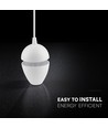 V-Tac 9W LED-Pendelleuchte - 3000K, weißes Gehäuse