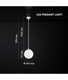 V-Tac 12W LED-Pendelleuchte - 3-in-1 CCT, weißes Gehäuse, Designer-Deckenlampe