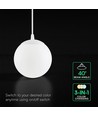 V-Tac 12W LED-Pendelleuchte - 3-in-1 CCT, weißes Gehäuse, Designer-Deckenlampe