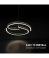 25W LED Designer-Pendelleuchte - Ø40cm, Sandy Black, 4000K, dekorative Deckenlampe