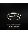 25W LED Designer-Pendelleuchte - Ø40cm, Sandy Black, 4000K, dekorative Deckenlampe