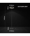 25W LED Designer Stehleuchte - Ø30 x 142cm, Mattschwarz, 4000K
