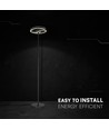 25W LED Designer Stehleuchte - Ø30 x 142cm, Mattschwarz, 4000K