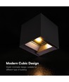V-Tac 9W Solara Wandleuchte mit Sensor - Solar, IP65, 3-in-1 CCT, schwarz