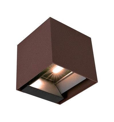 V-Tac 9W Solara Wandleuchte mit Sensor, CCT - IP65, PIR-Sensor, Corten-Farbe, Solar, 3 Lichtfarben