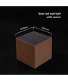 V-Tac 9W Solara Wandleuchte mit Sensor, CCT - IP65, PIR-Sensor, Corten-Farbe, Solar, 3 Lichtfarben