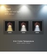 V-Tac 9W Solara Wandleuchte mit Sensor, CCT - IP65, PIR-Sensor, Corten-Farbe, Solar, 3 Lichtfarben