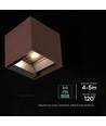 V-Tac 9W Solara Wandleuchte mit Sensor, CCT - IP65, PIR-Sensor, Corten-Farbe, Solar, 3 Lichtfarben