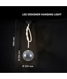 20W LED Designer-Pendelleuchte - Ø23cm, Rauchglas, 3000K, Höhe 180cm, inkl. Leuchtmittel