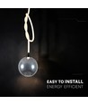 20W LED Designer-Pendelleuchte - Ø23cm, Rauchglas, 3000K, Höhe 180cm, inkl. Leuchtmittel