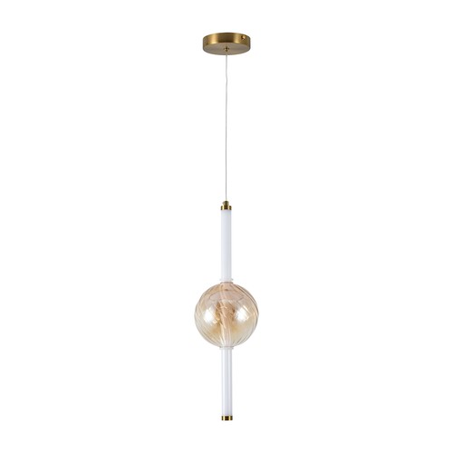 8W LED Designer-Pendelleuchte - Ø15cm, 3000K, Amber/Weiß, dekorative Deckenlampe