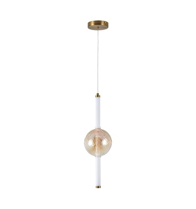 8W LED Designer-Pendelleuchte - Ø15cm, 3000K, Amber/Weiß, dekorative Deckenlampe