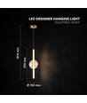 8W LED Designer-Pendelleuchte - Ø15cm, 3000K, Amber/Weiß, dekorative Deckenlampe
