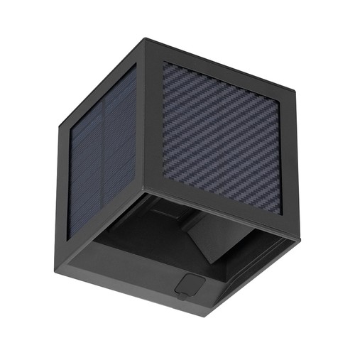 V-Tac 9W Solara Wandleuchte mit Sensor - IP65, schwarz, 3-in-1 CCT, Solar