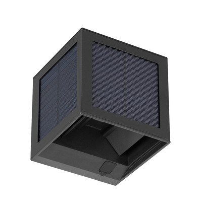V-Tac 9W Solara Wandleuchte mit Sensor - IP65, schwarz, 3-in-1 CCT, Solar
