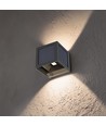 V-Tac 9W Solara Wandleuchte mit Sensor - IP65, schwarz, 3-in-1 CCT, Solar