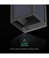 V-Tac 9W Solara Wandleuchte mit Sensor - IP65, schwarz, 3-in-1 CCT, Solar