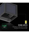 V-Tac 9W Solara Wandleuchte mit Sensor - IP65, schwarz, 3-in-1 CCT, Solar
