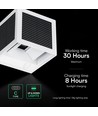 V-Tac 9W LED Solar-Wandleuchte mit PIR-Sensor - CCT, IP65, weißes Gehäuse