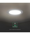 V-Tac 6W Ø10,6cm Backlit LED-Einbaupanel - 3-in-1 CCT, CREE Chip, 6 Jahre Garantie, rund