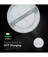 V-Tac 6W Ø10,6cm Backlit LED-Einbaupanel - 3-in-1 CCT, CREE Chip, 6 Jahre Garantie, rund