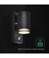 GU10 Wandleuchte mit PIR-Sensor - IP44 Außenbereich, ohne Leuchtmittel