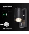GU10 Wandleuchte mit PIR-Sensor - IP44 Außenbereich, ohne Leuchtmittel