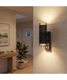 V-Tac GU10 Wandleuchte mit PIR-Sensor - Up/Down Light, IP44 Außen, Schwarz, ohne Leuchtmittel