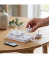 6er-Pack weiße LED-Teelichter inkl. Ladestation - Inkl. Fernbedienung, Timer