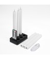6er-Pack weiße LED-Kerzen inkl. Ladestation - Ø2cm, H: 25cm, Stabkerzen, inkl. Fernbedienung, Timer