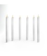 6er-Pack weiße LED-Kerzen inkl. Ladestation - Ø2cm, H: 25cm, Stabkerzen, inkl. Fernbedienung, Timer