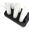 6er-Pack weiße LED-Kerzen inkl. Ladestation - Ø2cm, H: 25cm, Stabkerzen, inkl. Fernbedienung, Timer