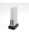 6er-Pack weiße LED-Kerzen inkl. Ladestation - Ø2cm, H: 25cm, Stabkerzen, inkl. Fernbedienung, Timer
