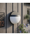 Outlet: 12W LED Wandleuchte - IP54 Außenbereich, rund, schwarz, inkl. Leuchtmittel