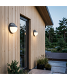Outlet: 12W LED Wandleuchte - IP54 Außenbereich, rund, schwarz, inkl. Leuchtmittel