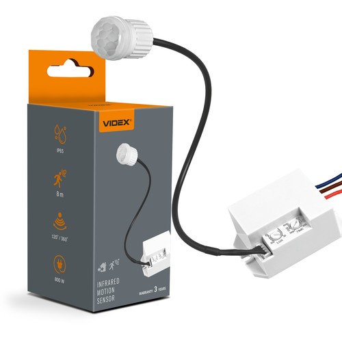 PIR Bewegungs- und Lichtsensor 800W - IP65, Einbausensor