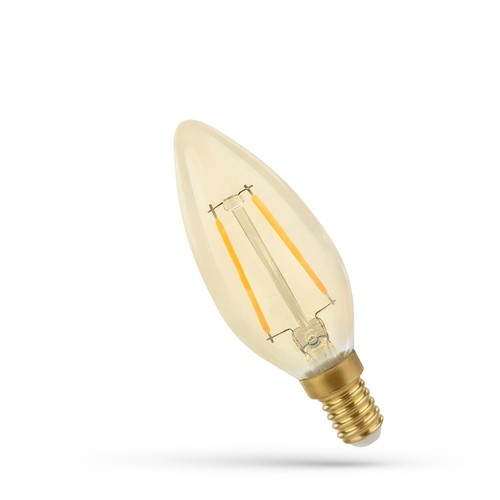 E14 5W LED-Lampe - C35, Filament, bernsteinfarbenes Glas, extra warm