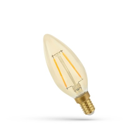 E14 5W LED-Lampe - C35, Filament, bernsteinfarbenes Glas, extra warm